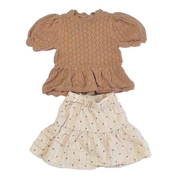 Fliink Other - Fliink Girls Ivory | Brown Apparel Sets size: 12 Months